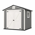 Abri de jardin en résine 229 x 180 x 220 cm gris blanc - double porte ventilé