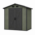 Abri de jardin 185 x 152 x 226 cm en résine vert foncé et noir avec portes doubles