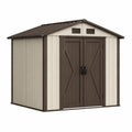 Abri de jardin 200 x 120 x 180 cm en résine beige et marron - rangement extérieur ventilé