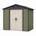 Abri de jardin 213 × 191 × 195 cm en acier vert beige et noir avec portes doubles ventilées