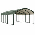 Abri voiture 600 x 300 x 270 cm en acier vert avec toit cintré