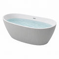 Baignoire îlot 170 cm acrylique blanche design nervuré
