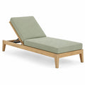 Chaise longue 200 x 70 cm en bois avec coussin vert dossier inclinable extérieur