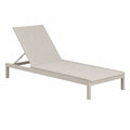 Chaise longue 200 x 70 cm en aluminium beige pour extérieur dossier réglable