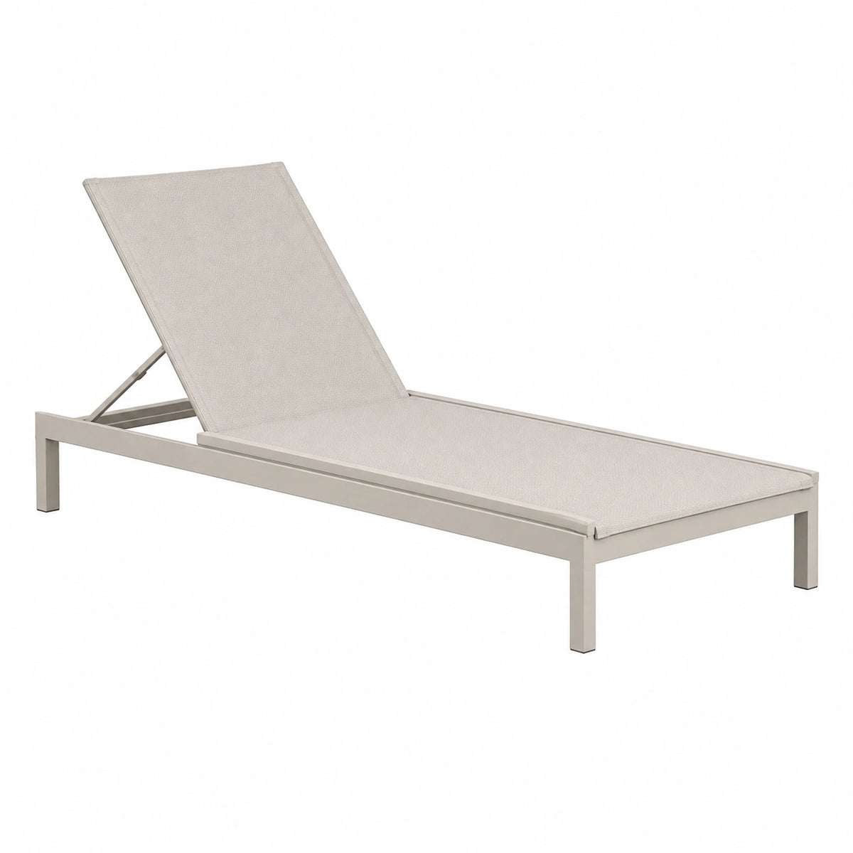 Chaise longue 200 x 70 cm en aluminium beige pour extérieur dossier réglable