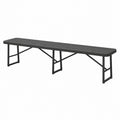 Banc de jardin 180 x 35 x 45 cm en métal noir style industriel