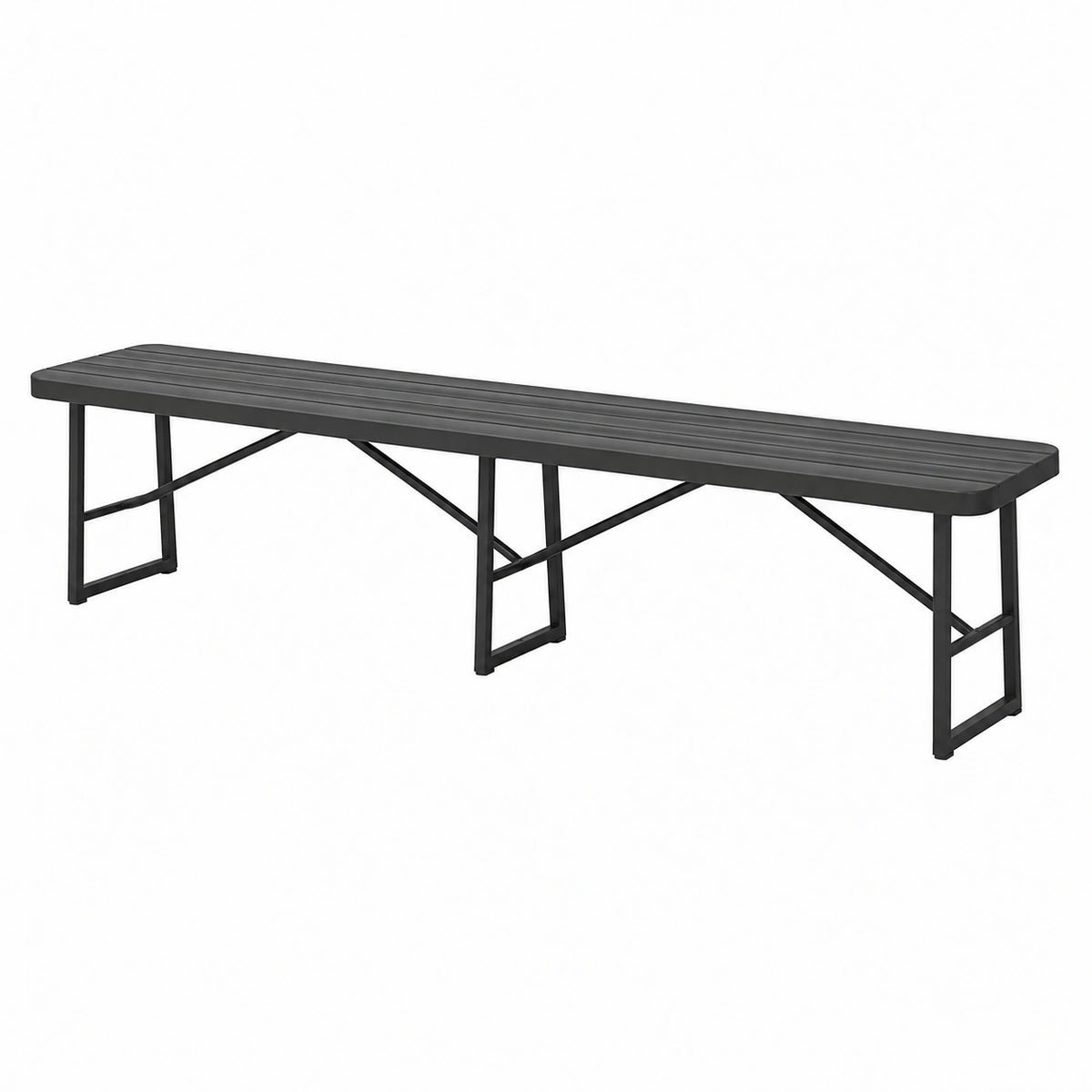 Banc de jardin 180 x 35 x 45 cm en métal noir style industriel