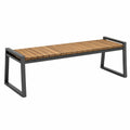 Banc de jardin 150 x 40 x 45 cm en bois et métal noir style industriel